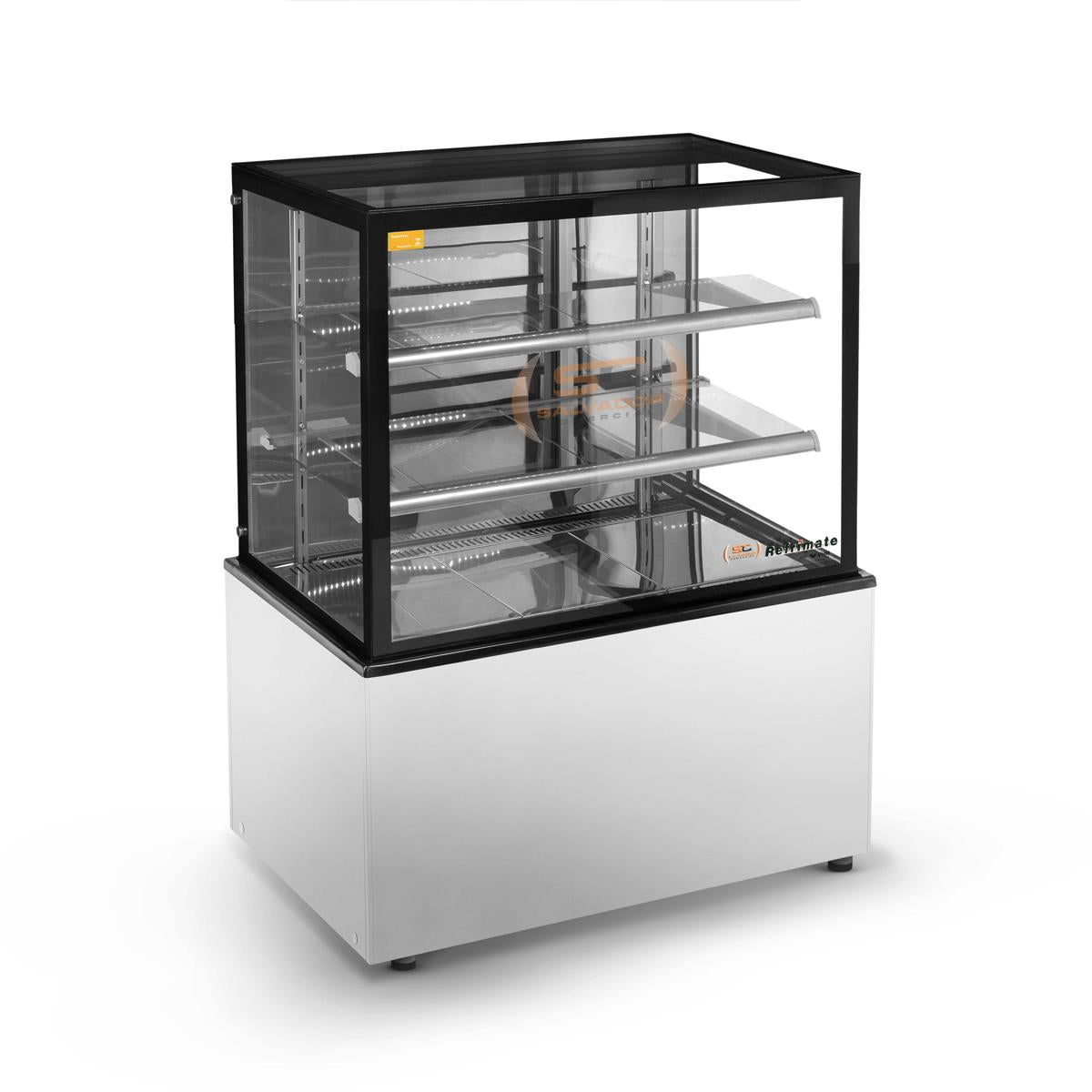 Balcão Expositor Confeitaria Refrimate New Titanium com vidro temperado e iluminação LED