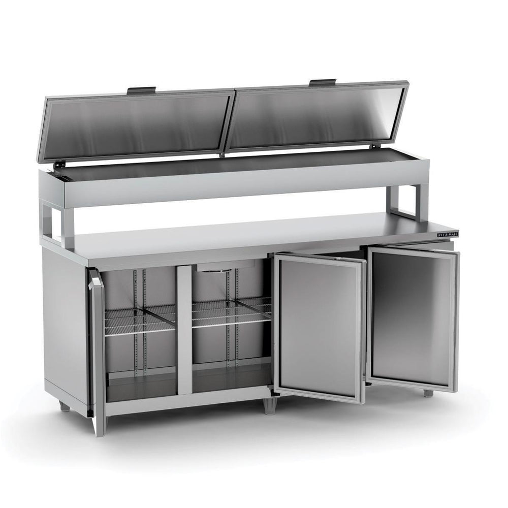 Balcão Inox Refrigerado 3 Portas com Sistema de Ar Forçado