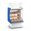 Balcão vitrine padaria com caixa VPCX800 Azul Refrimate visto de frente

