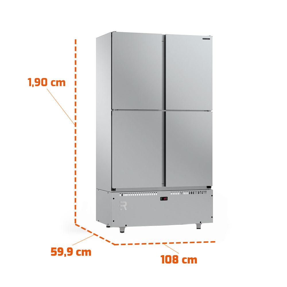 Câmara Fria Pequena Inox de 4 Portas Refrimate para Resfriados