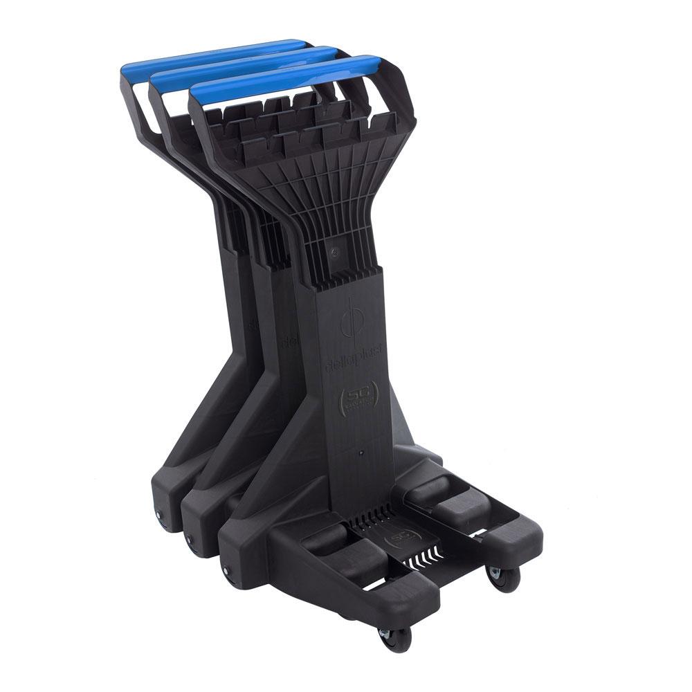 Carrinho Dellaplast com cestos plásticos na cor azul