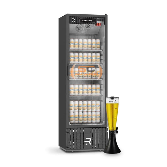 Cervejeira com chopeira embutida 400 litros Refrimate com porta de vidro
