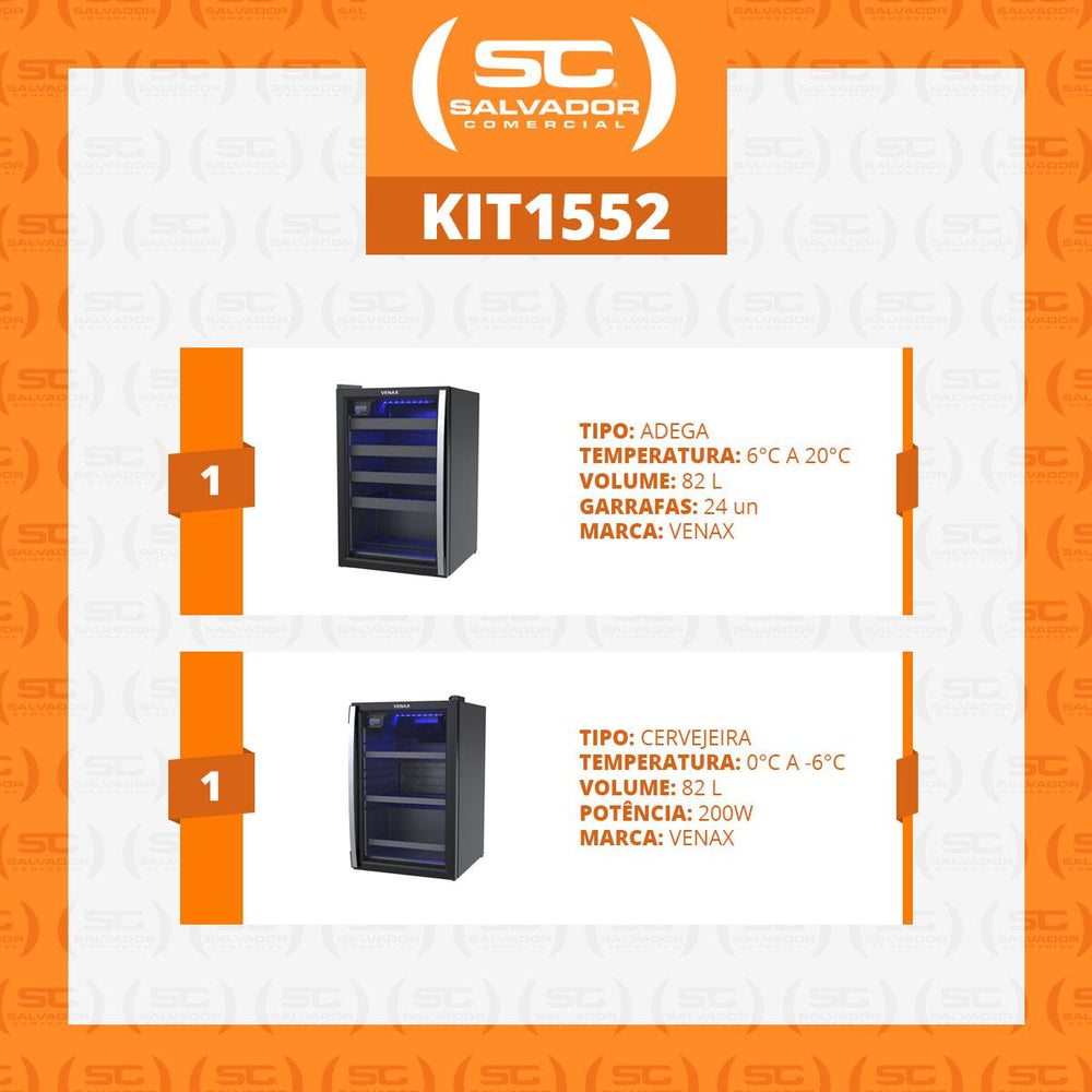 Conjunto Cervejeira Adega Venax 82L