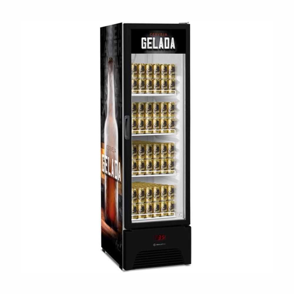 Expositora de bebidas Metalfrio vertical 293 litros com iluminação LED
