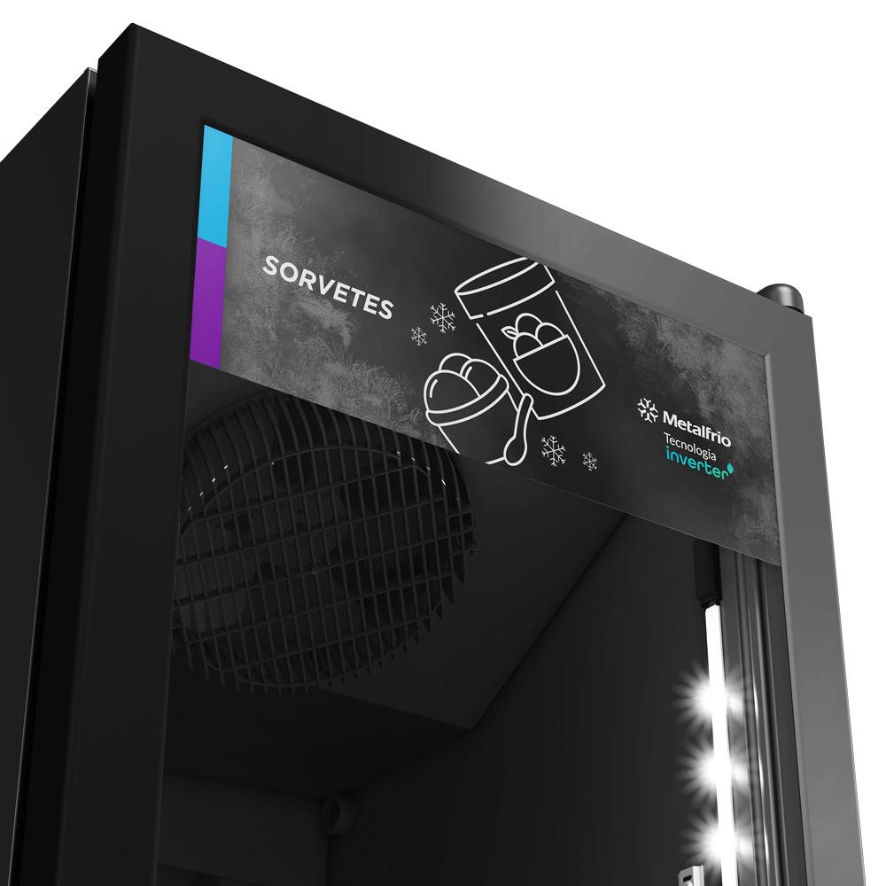 Freezer vertical com capacidade líquida de 204 litros, tecnologia inverter e baixo consumo energético.