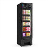Freezer vertical sorvete Frost Free VF28 All Black Metalfrio na cor preta, ideal para armazenamento eficiente e moderno.