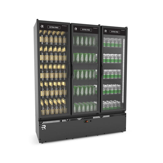 Expositor refrigerado Refrimate 3 portas com frente em vidro temperado