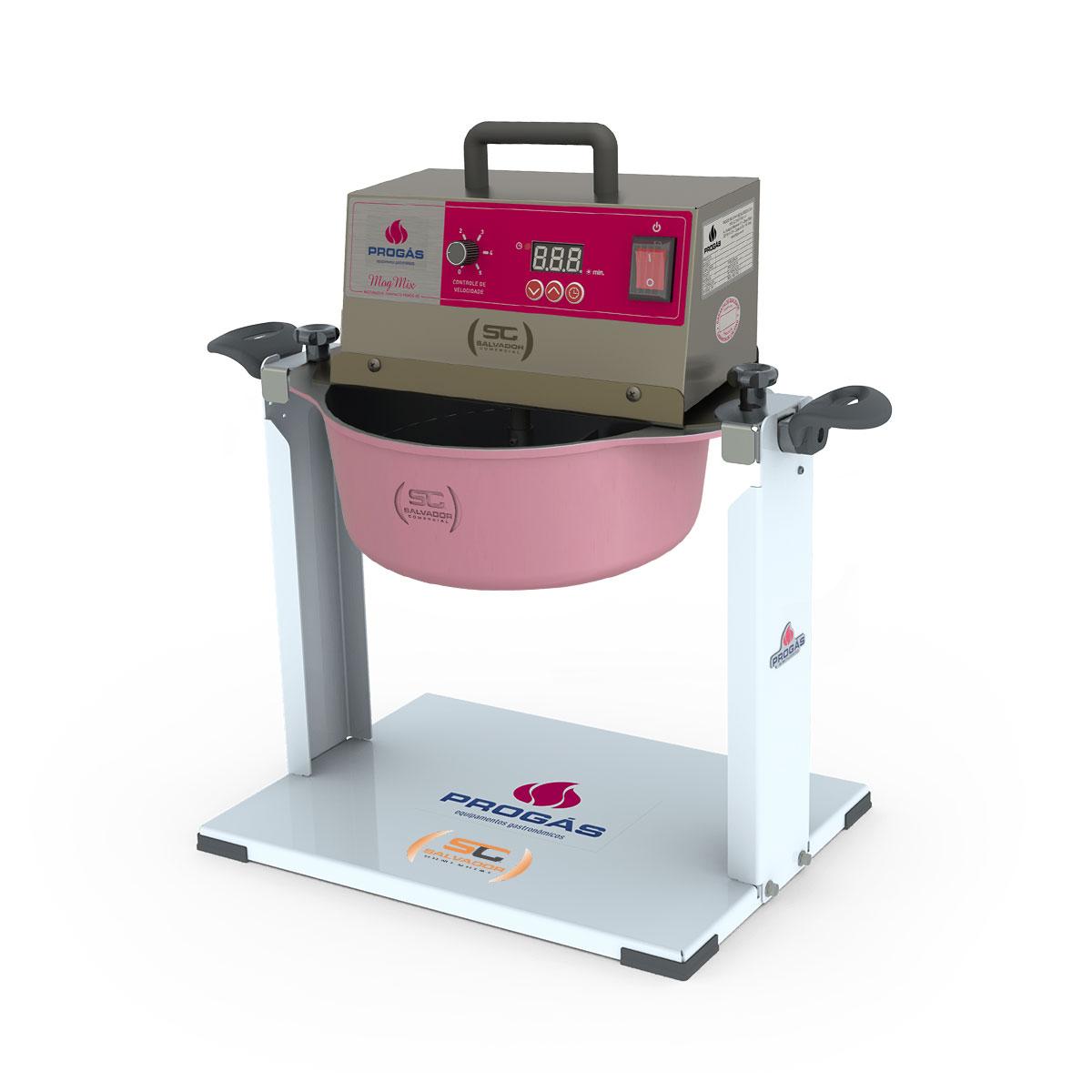 Kit misturador de doces rosa gás Progás 5 litros com suporte Giramog