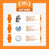 Kit processador Skymsen PA7 PRO com disco fatiador de 14mm e grade cubo 20x20mm para frutas.