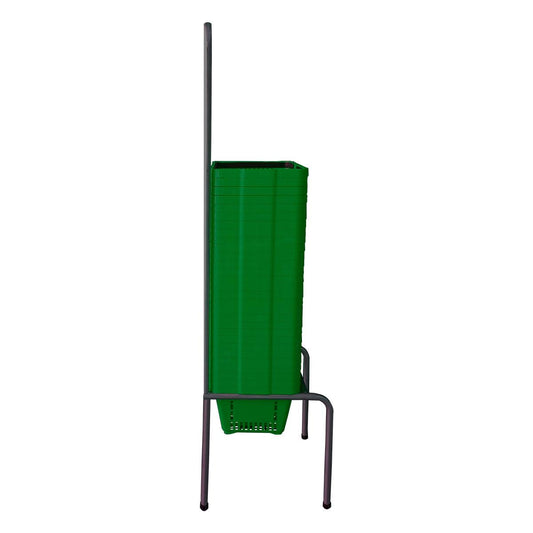 Kit com suporte e 30 cestos verdes para supermercado