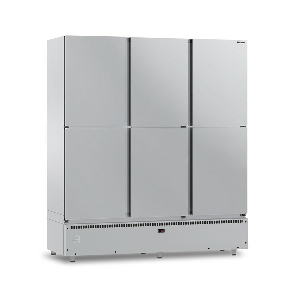 Mini Câmara Refrimate MCR6P de 6 portas em aço inox, ideal para resfriados em cozinhas comerciais