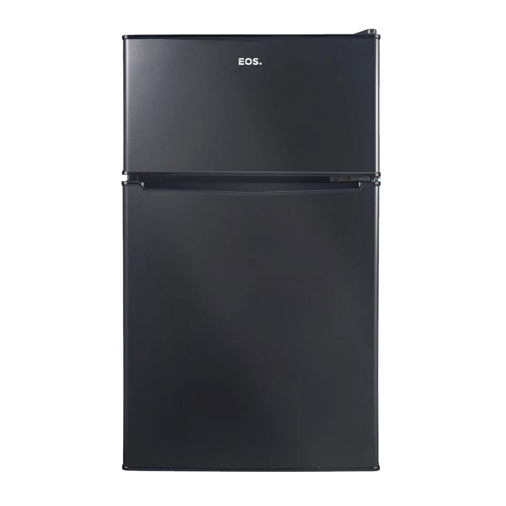 Mini geladeira duplex preta EOS 88 litros com duas portas