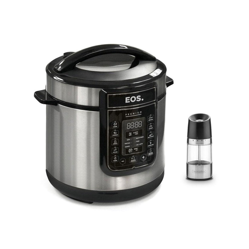 Panela de pressão elétrica inox 6 litros EOS com moedor Tramontina