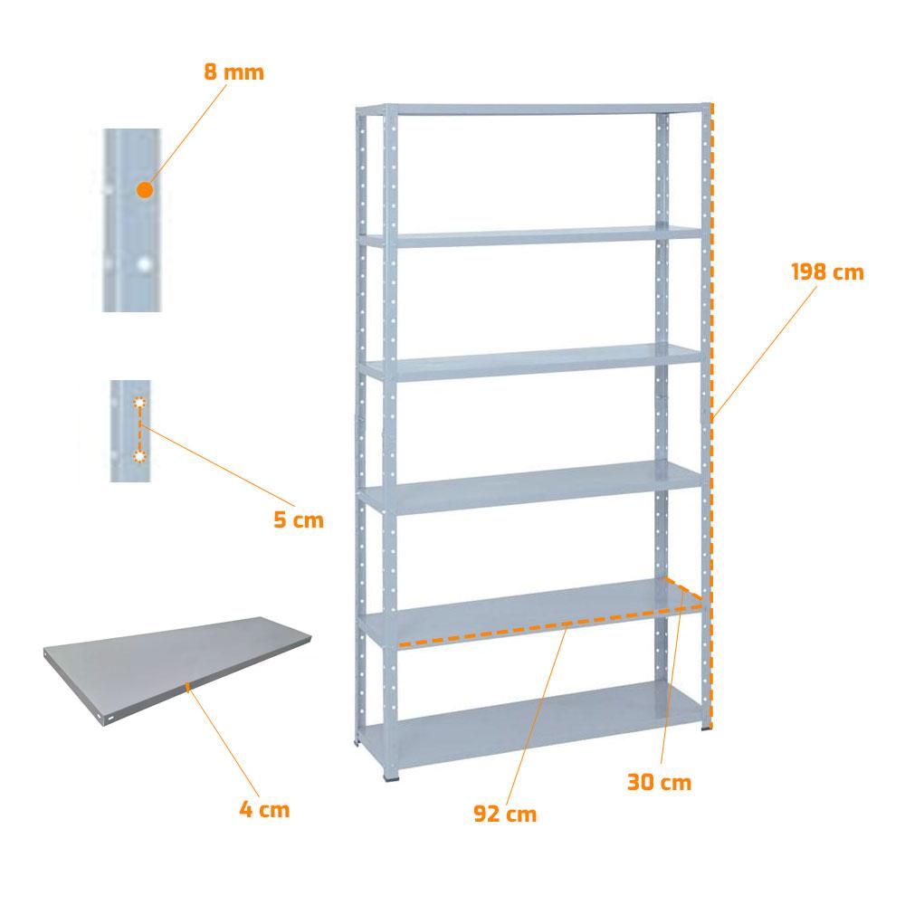 Prateleira metal reforçada 30cm organize