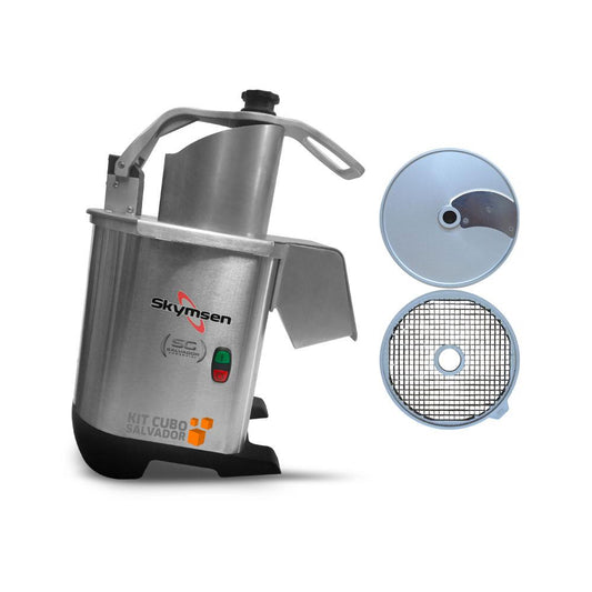 Imagem do processador de alimentos profissional Skymsen PA7 PRO com disco e grade 8x8mm.