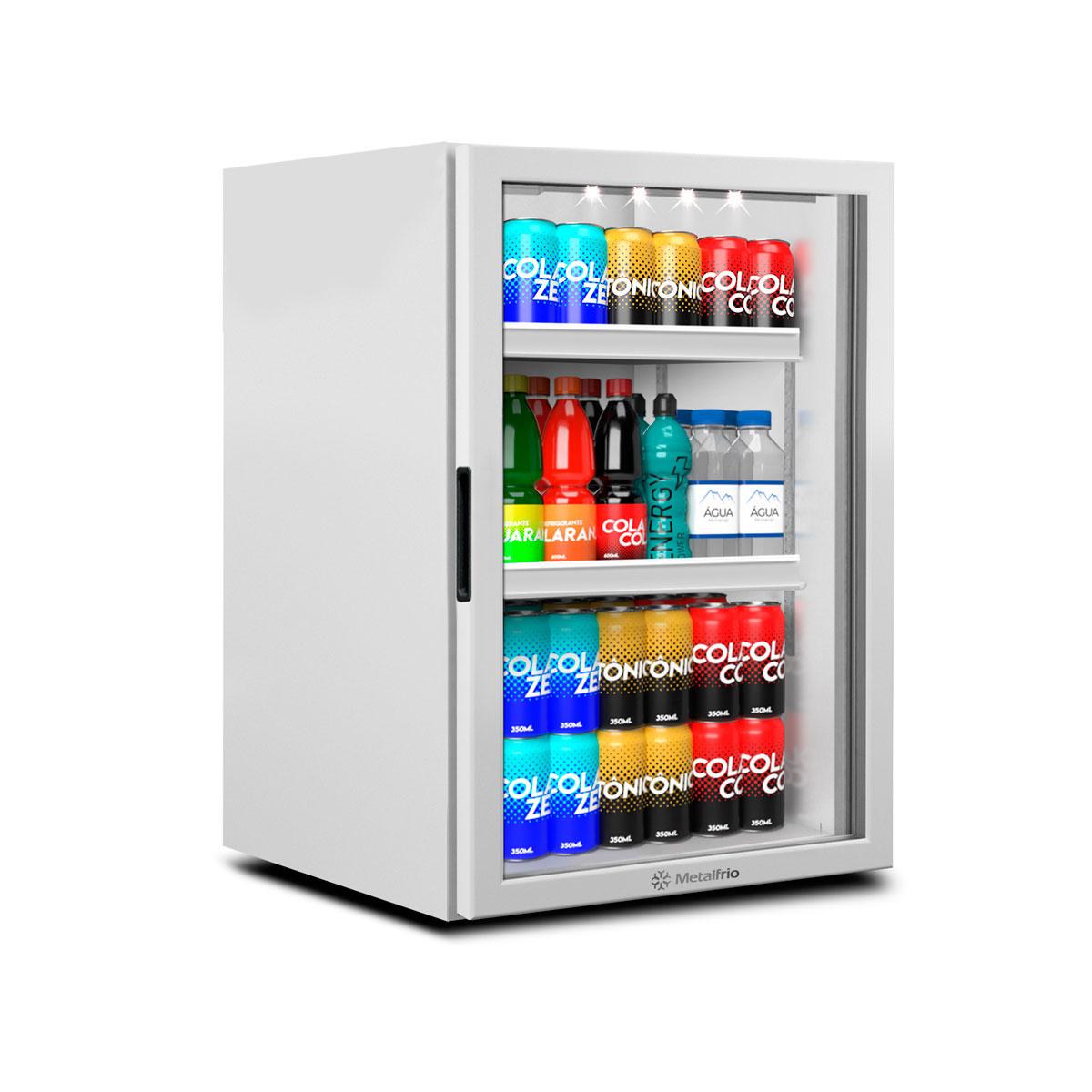 Refrigerador expositor branco Metalfrio 106 litros VB11RB 127V com porta de vidro