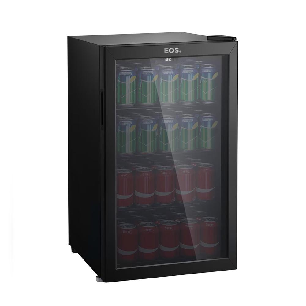 Refrigerador expositor vertical 124 litros EOS preto com porta de vidro