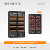 Refrigerador extra frio VCEF2PB Refrimate com porta de vidro e prateleiras reguláveis