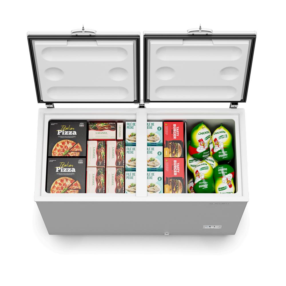 Refrigerador horizontal inverter 417L Metalfrio ideal para cozinhas e comércios