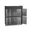 Refrigerador vertical inox profissional com 6 portas para cozinha industrial