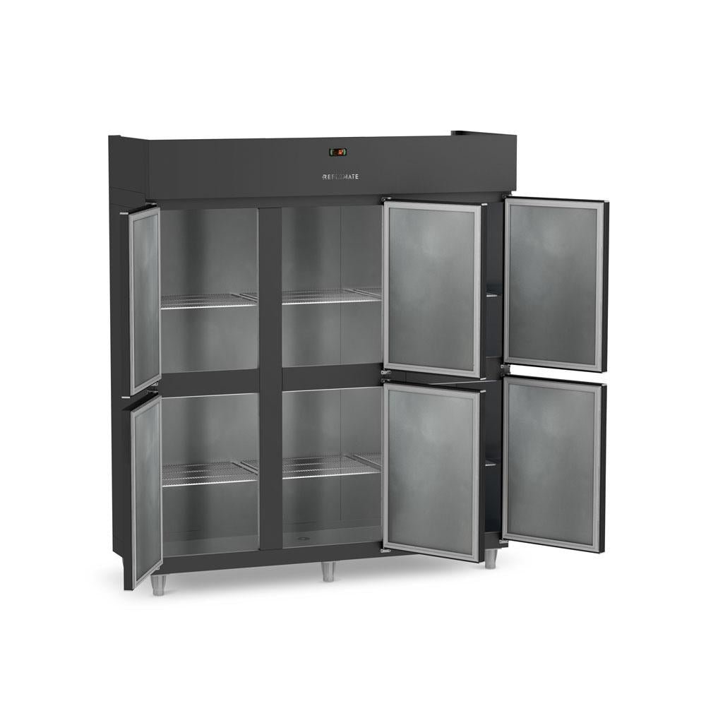 Refrigerador vertical inox profissional com 6 portas para cozinha industrial