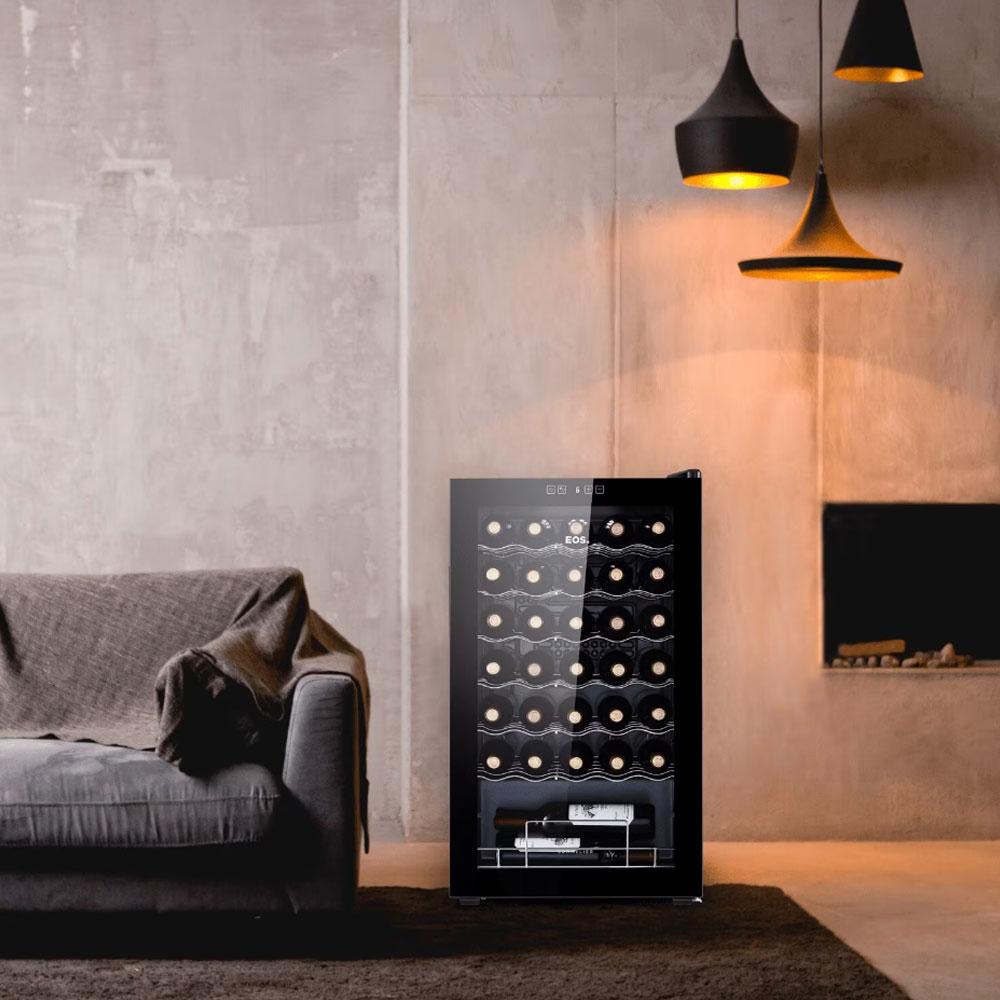 Refrigerador vinhos 34 garrafas silencioso EOS