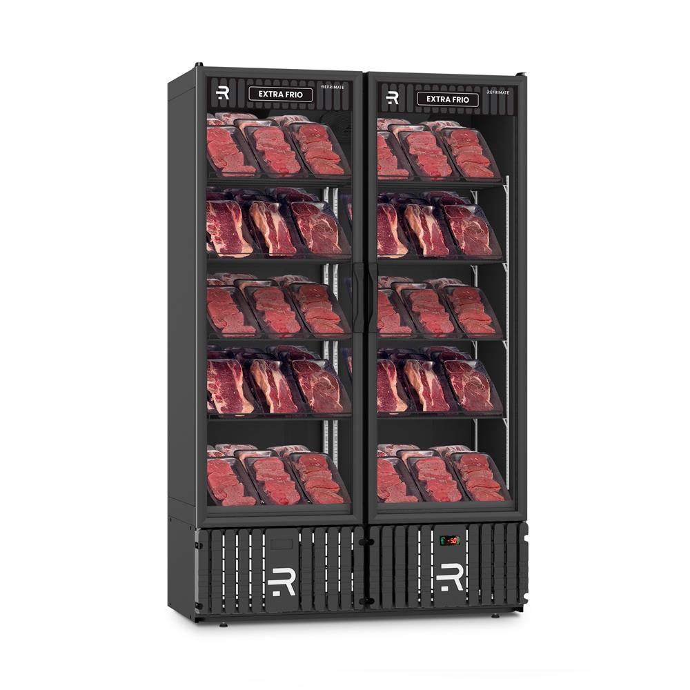 Visa cooler 800L duas portas modelo VCEF2PB Black com temperatura -5ºC