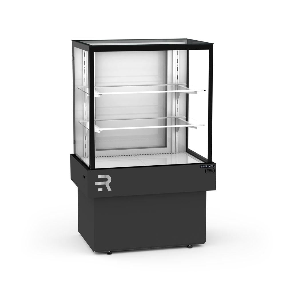 Balcão refrigerado para confeitaria 75cm com sistema de ar forçado e controle de temperatura.
