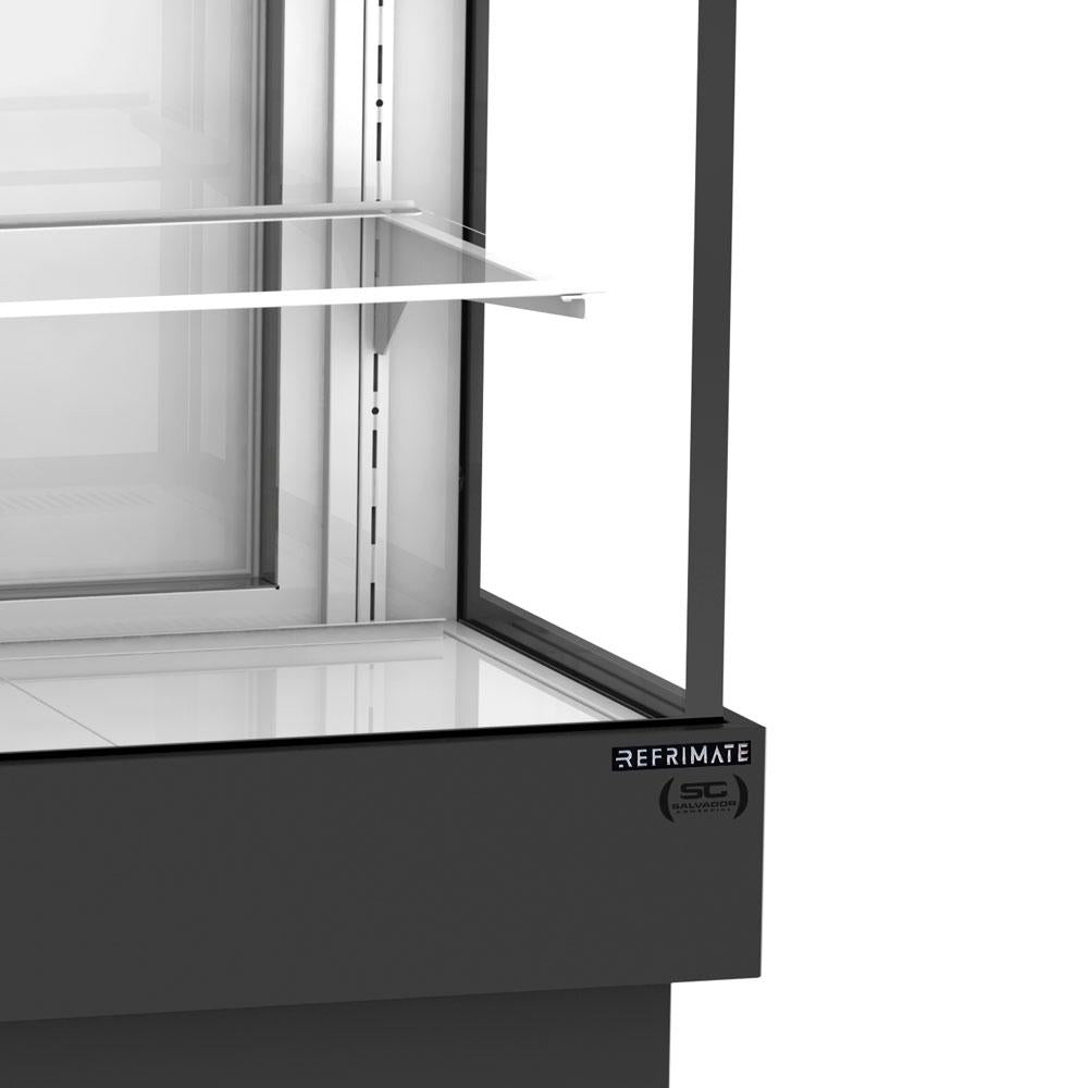 Balcão refrigerado para padaria e confeitaria com portas traseiras de bater