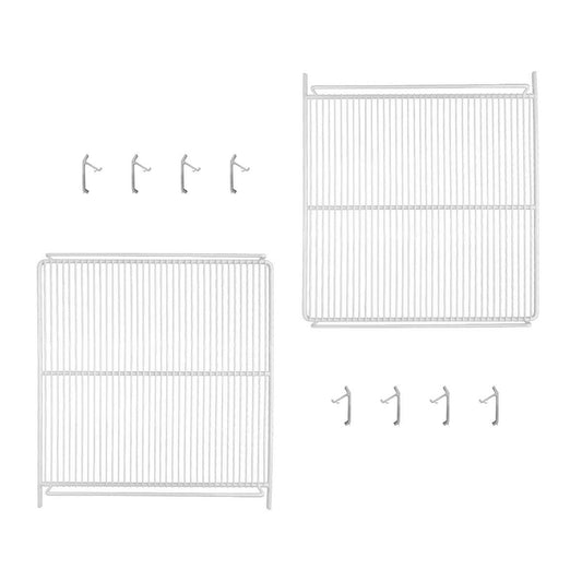Kit prateleiras brancas Metalfrio com 8 ganchos para modelos Visa VN50 VB52 VF50