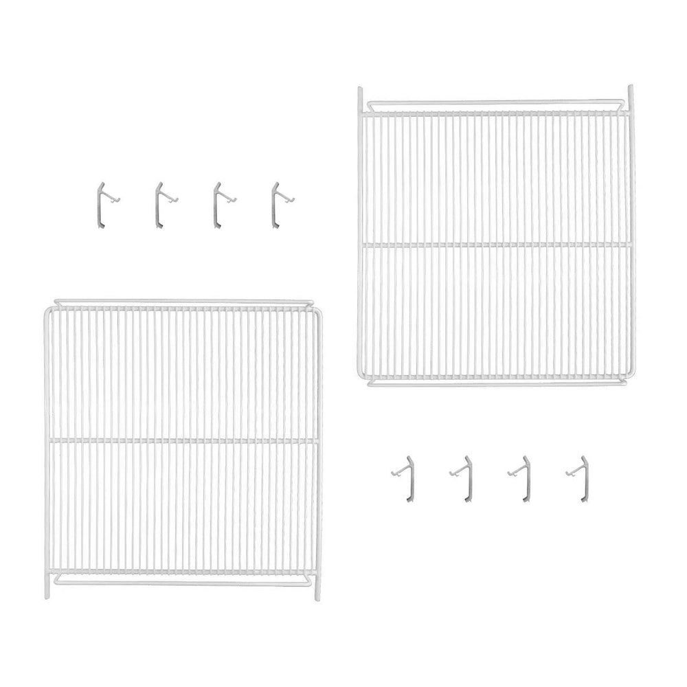 Kit prateleiras brancas Metalfrio com 8 ganchos para modelos Visa VN50 VB52 VF50