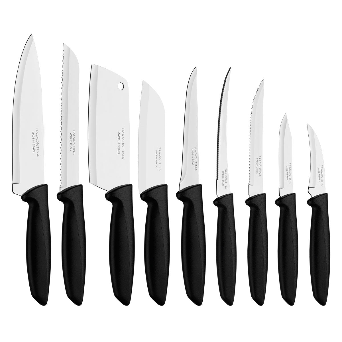 Kit - Panela Wok Alumínio 28cm + 1 Faqueiro 30pç + 1 Conjunto Facas 9pç - Tramontina