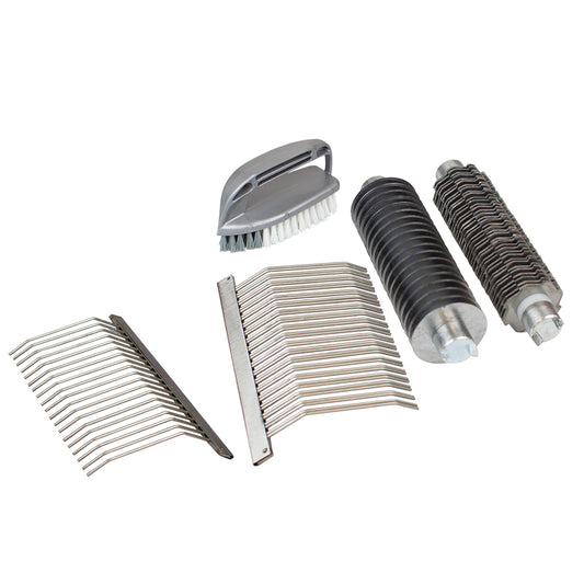 Kit Profissional de Estrogonofe e Iscas Skymsen KES-ABS10, amaciador e cortador de carne em tiras de 10mm, com escova de limpeza.
