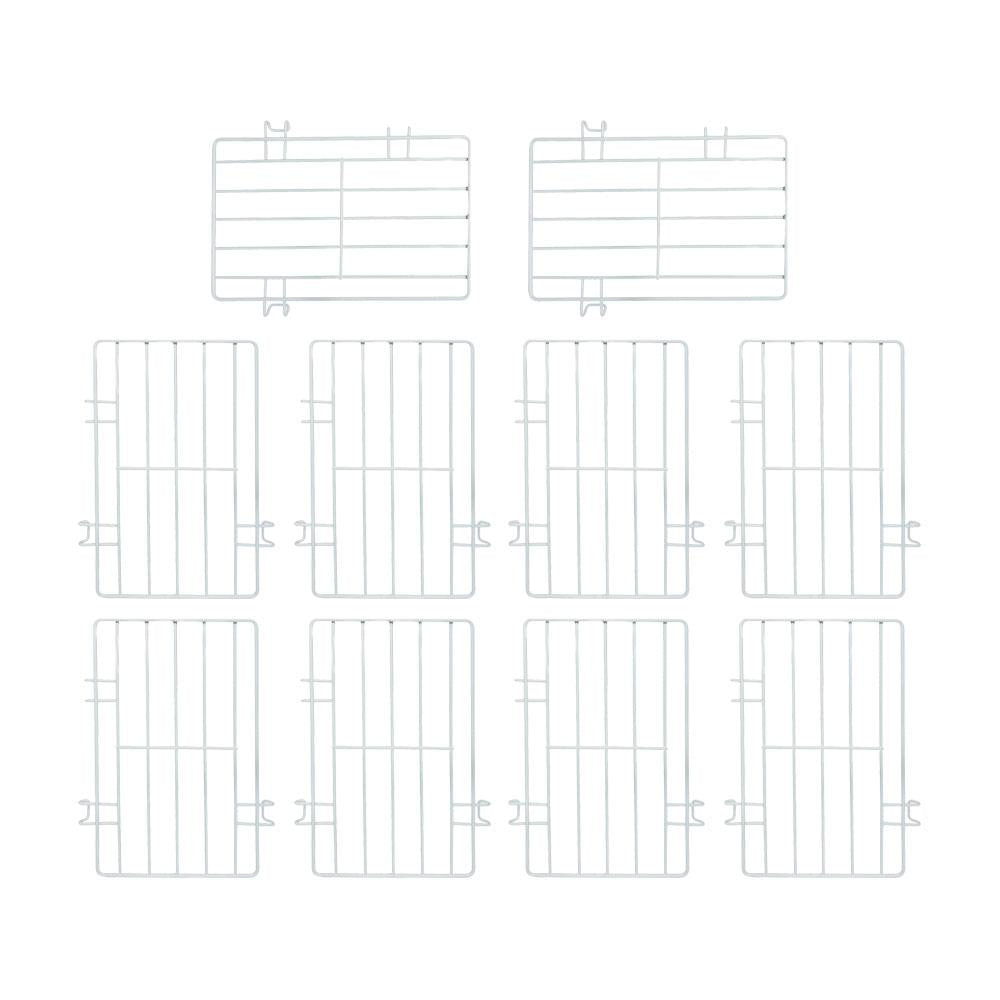 Kit com 10 separadores aramados para cesto freezer branco Metalfrio, ideal para organização eficiente.