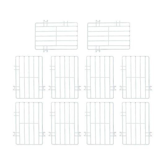 Kit com 10 separadores aramados para cesto freezer branco Metalfrio, ideal para organização eficiente.