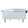 Visão lateral da chapa bifeteira Venâncio CG120 120cm a gás com estrutura robusta em inox