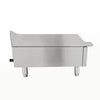 Visão lateral em aço inox da chapa grill char broiler Venâncio PCG060G a gás, mostrando a durabilidade do equipamento