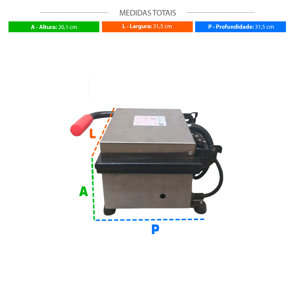 SEMINOVO - Prensa Mini Grill Elétrico PR-220E New Queen 127V - Progás