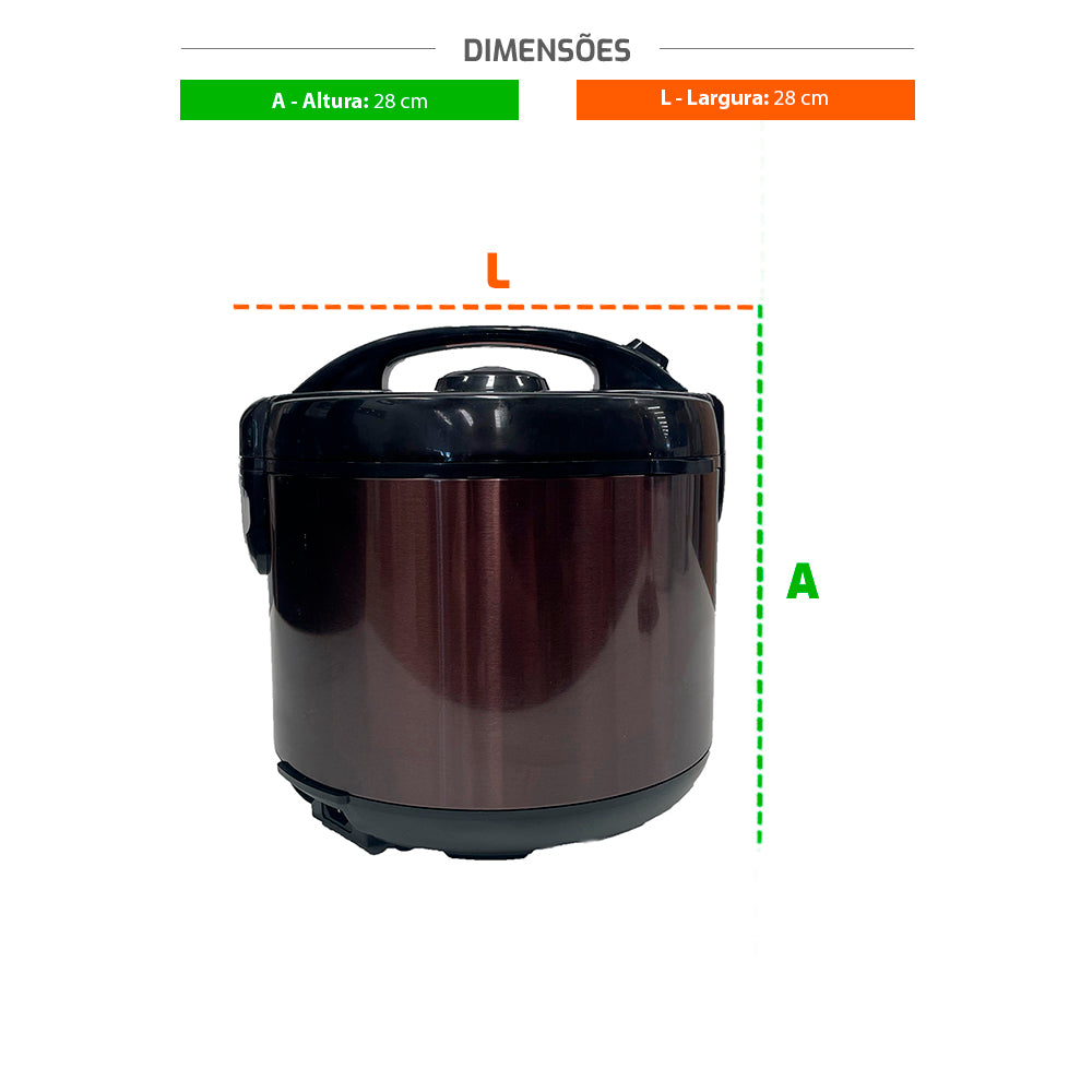 SEMINOVO - Panela Elétrica Arroz 10 Xícaras Titanium Preta Tampa Vidro Clearglas EPA10PT 220V - Eos