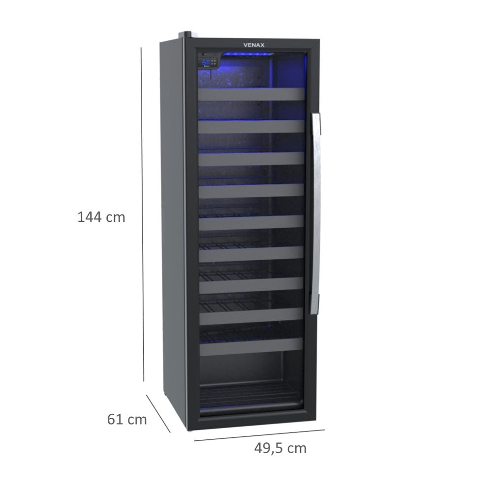 SEMINOVO - Adega Piubella 200 Para 50 Garrafas Preto Porta Invertida 127V - Venax