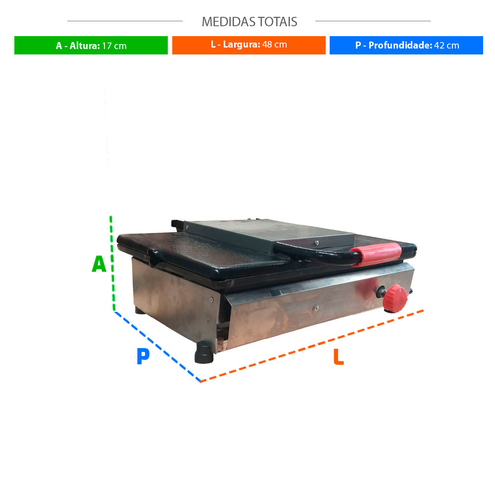 SEMINOVO - Chapa Gril a Gás Simples PR-500G - Progás