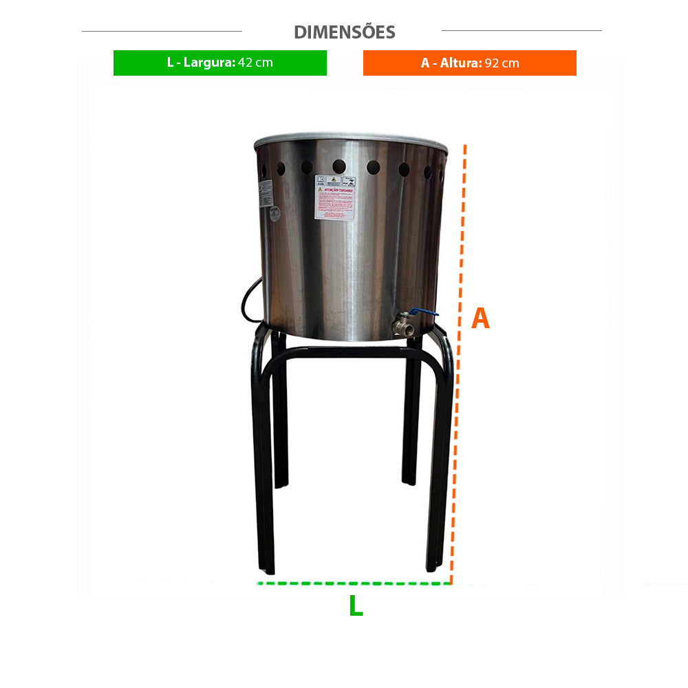 SEMINOVO - Fritador Profissional Água e Óleo 12 litros 3500W PR-90E - Progás 220V