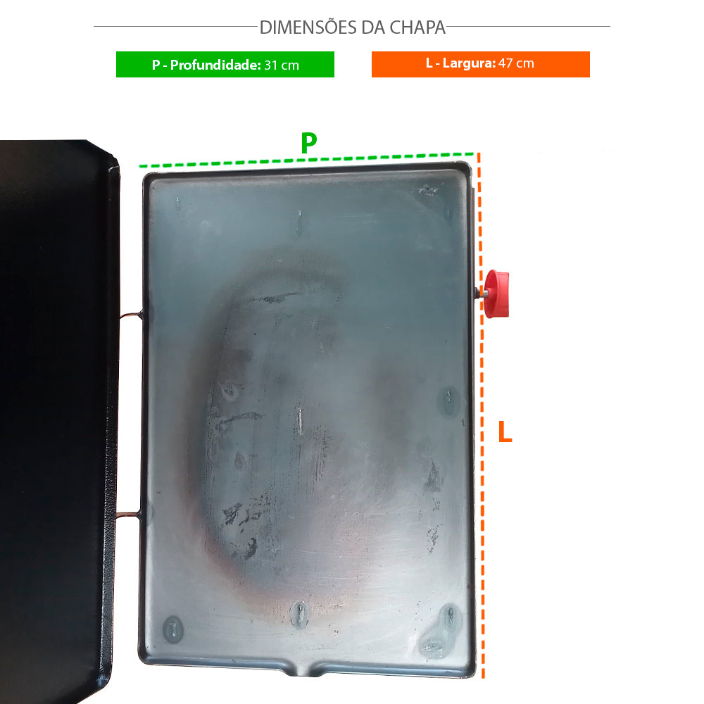 SEMINOVO - Chapa Gril a Gás Simples PR-500G - Progás