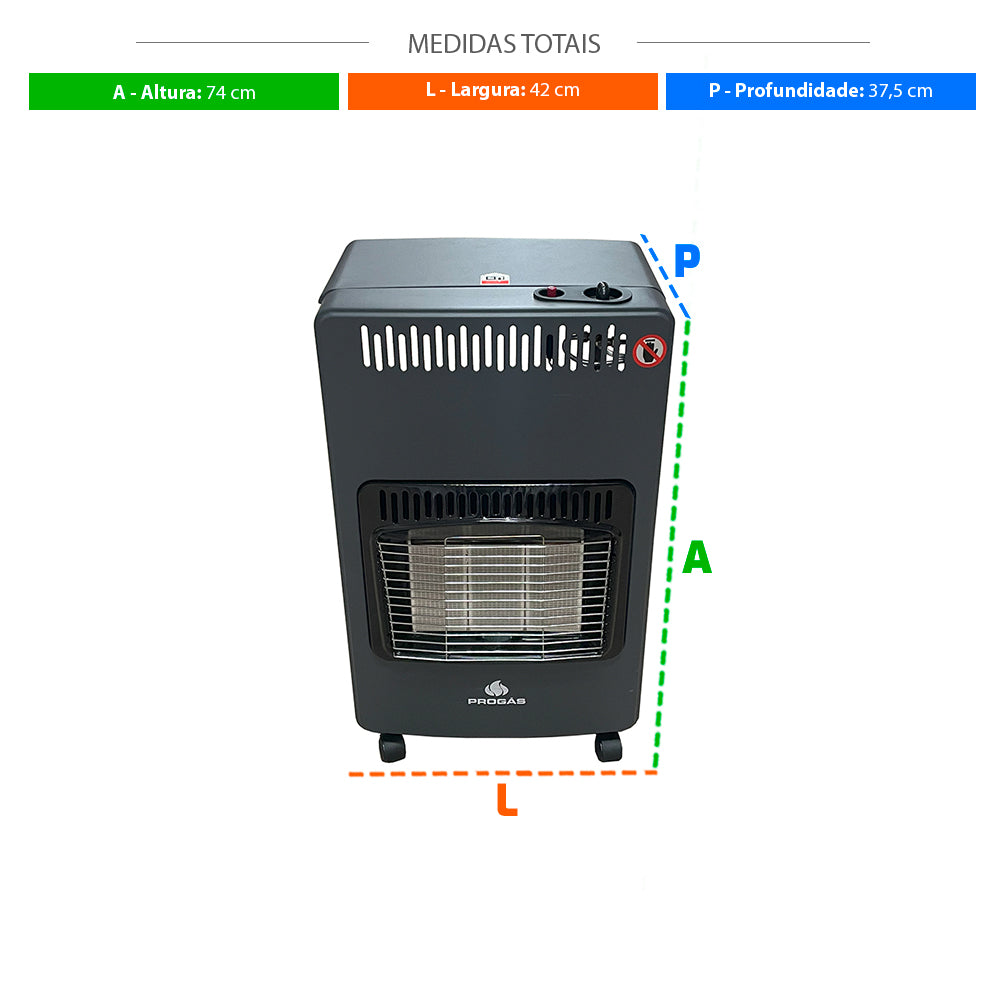 SEMINOVO - Aquecedor de Ambientes a Gás Baixa Pressão 3 Níveis PRAM-03 - Progás