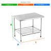 SEMINOVO - Bancada de Apoio Inox, Tampo Liso, Prateleira Tubular MITLPT 900 - Refrimate
