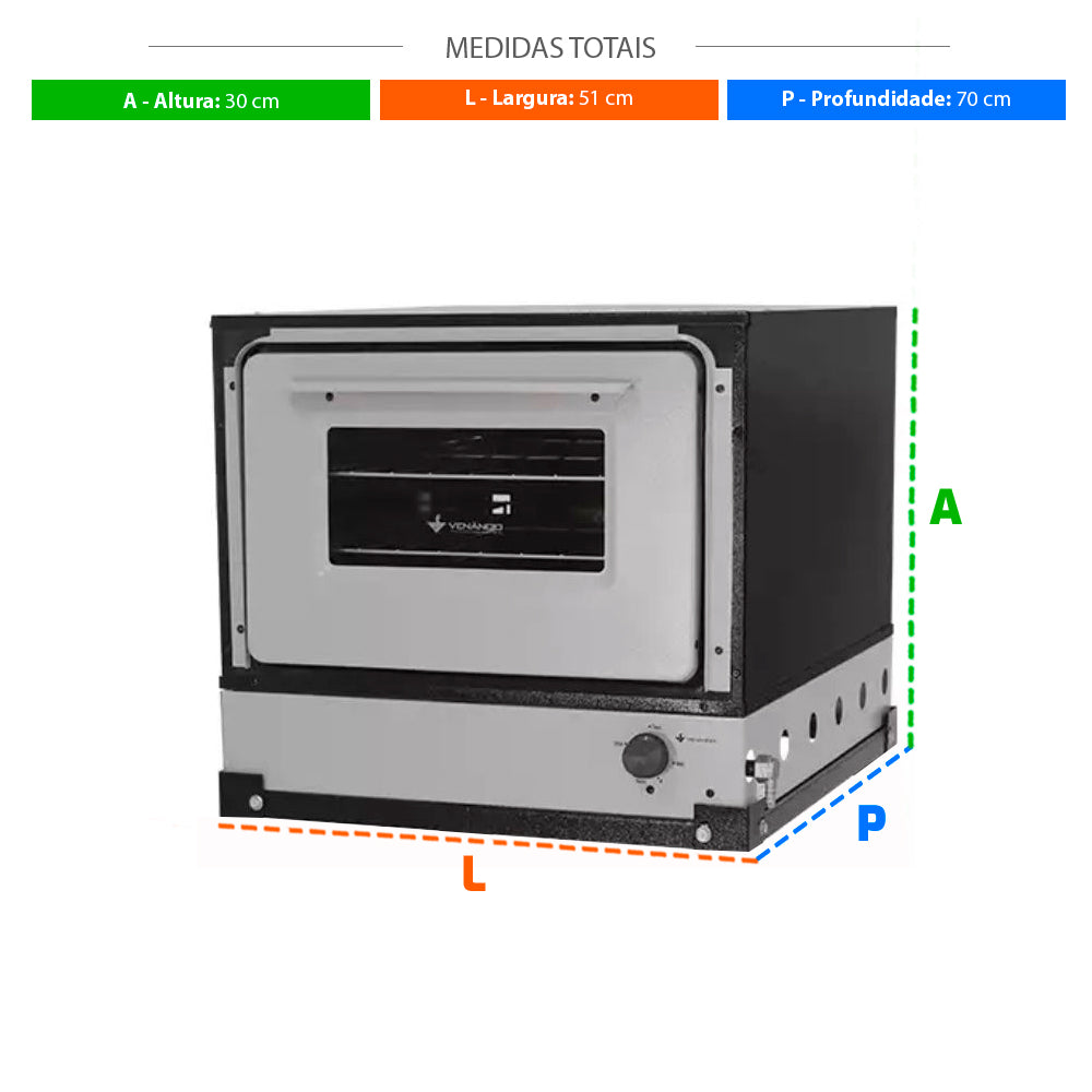 SEMINOVO - Forno Professional Gás Bravo S/pé Cinza 16536 BRF - Venâncio