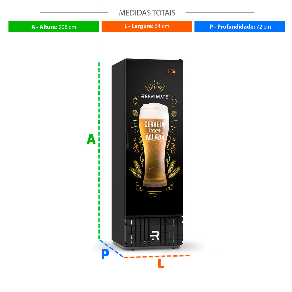 Cervejeira Visa Cooler Adesivada 570L Porta Sólida -7,5°C a +2ºC VCCE570PSA 220V - Refrimate