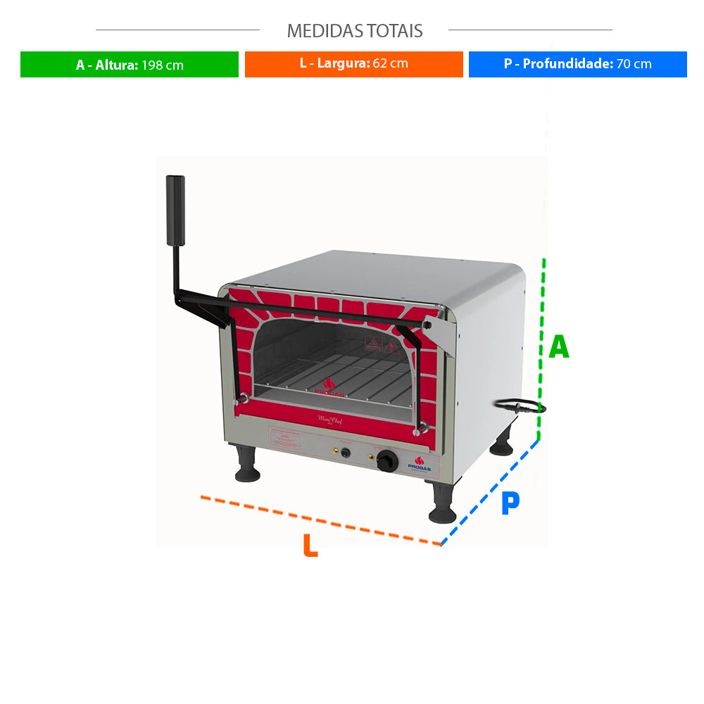 SEMINOVO - Forno Lastro Refratário Mini Chef Prpe-400 Elétrico Gratinador Progas 127V