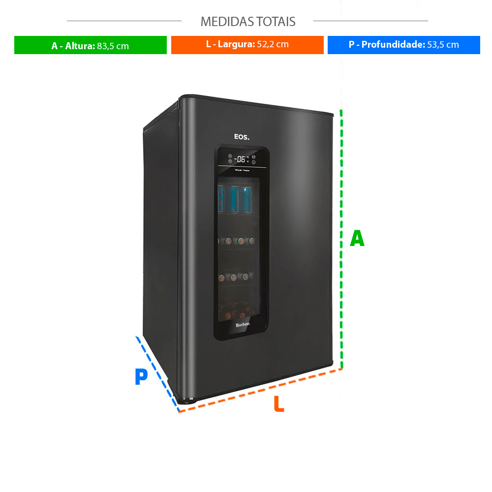 SEMINOVO - Visa Cooler Cervejeira Doméstica Porta Inox Frost Free -6 a 5 ºC 100L ECE110 Bierhaus 127V - EOS