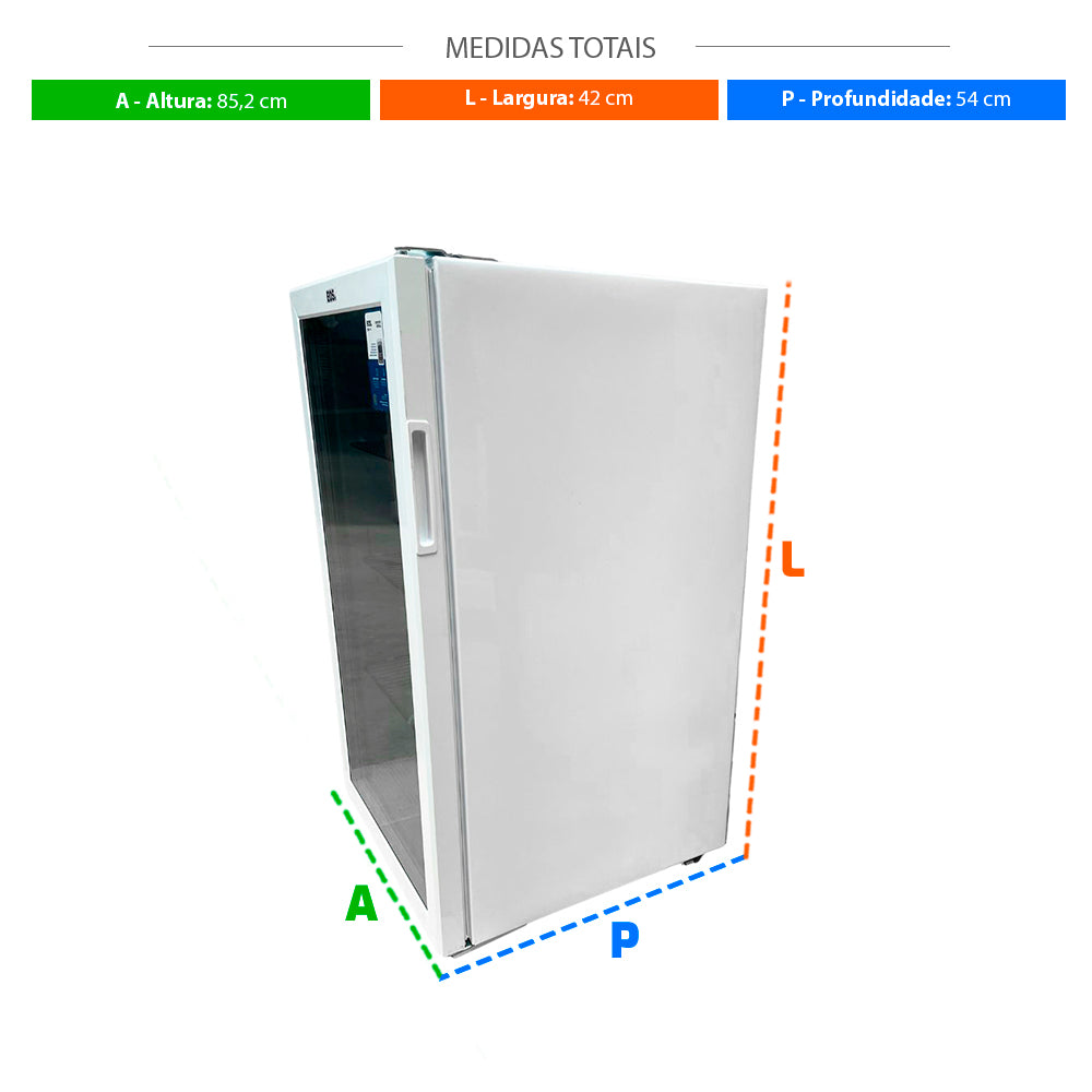 SEMINOVO - Refrigerador Expositor Vertical 124L Eco Gelo Branco EEV120B 127V - EOS